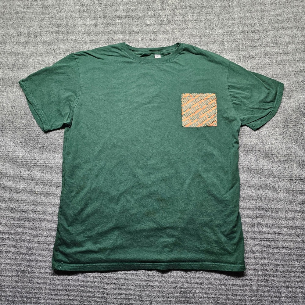 Jagermeister Mens Green Pocket T-Shirt XL Cotton Liquor Promo Logo Tee